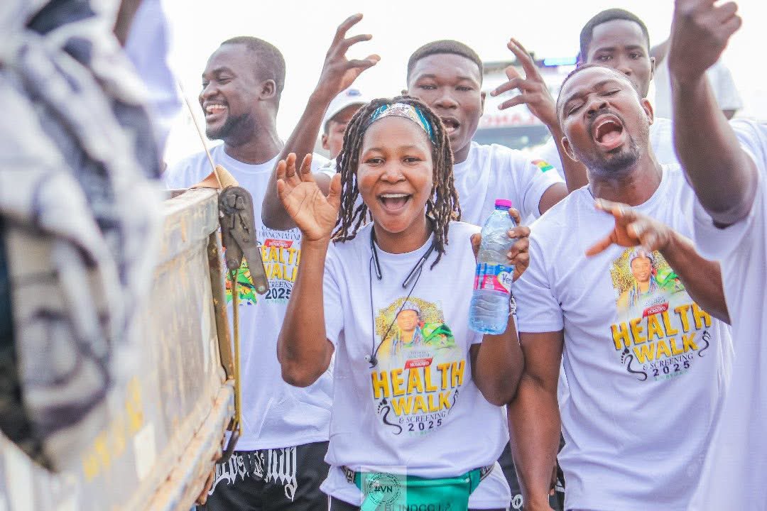 GreatNingotv's tweet photo. *Historic Moment: First Ever Health Walk with HRM Nene Osroagbo Djangmah XII*
“Beautiful pictures from Saturday's Great Ningo Health Walk with HRM Nene Osroagbo Djangmah XII, accompanied by the Traditional Council, DCE Hon. Raphael Nartey, and some members from the district. https://t.co/MgzAH77HYK