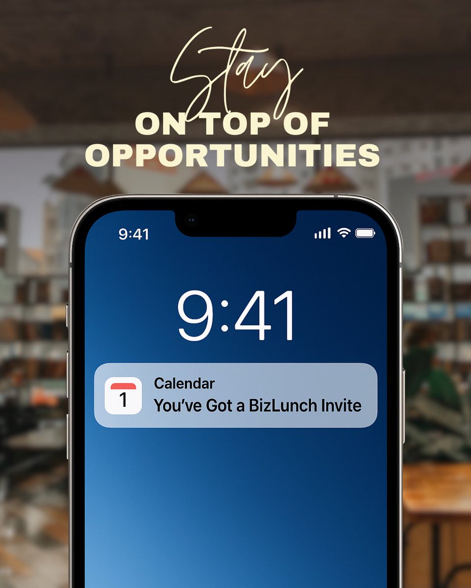 bizlunchintl's tweet image. Stay on top of opportunities. 
BizLunch keeps you updated with real-time notifications when someone wants to connect. We ensure you never miss a chance to grow your network, even on your busiest days.

 #BizLunch #NetworkingOnTheGo #CareerGrowth #ProConnections #WorkSmart