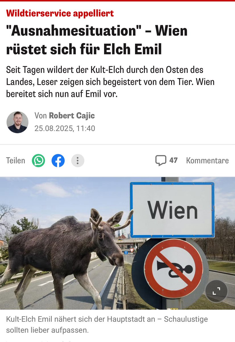 Hat die FPÖ schon die Abschiebung des Elchs verlangt?