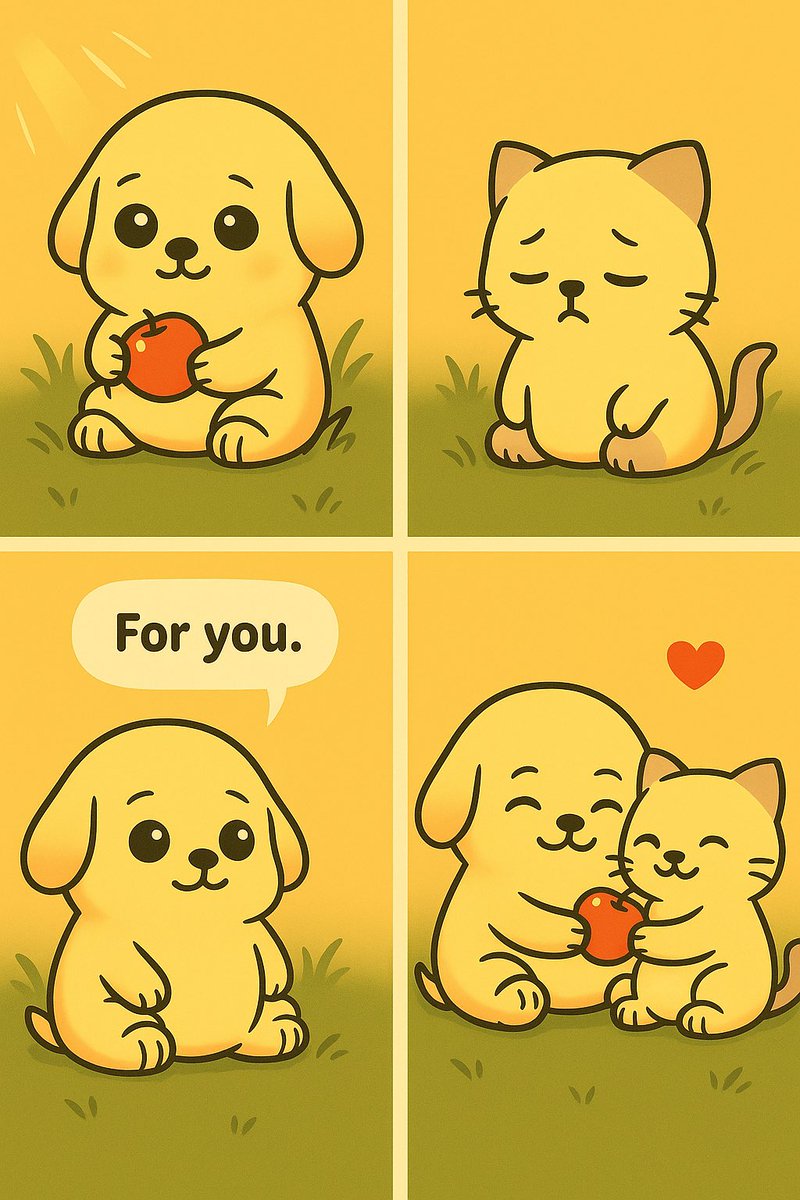 mimi_kindness's tweet photo. “Happiness grows when shared.
A little kindness,
a small gift,
and suddenly…
the world feels lighter.” 💛🍎

#MiMi #KindnessMeme #EUNOIA #SharingJoy https://t.co/LF0s1rWxm2