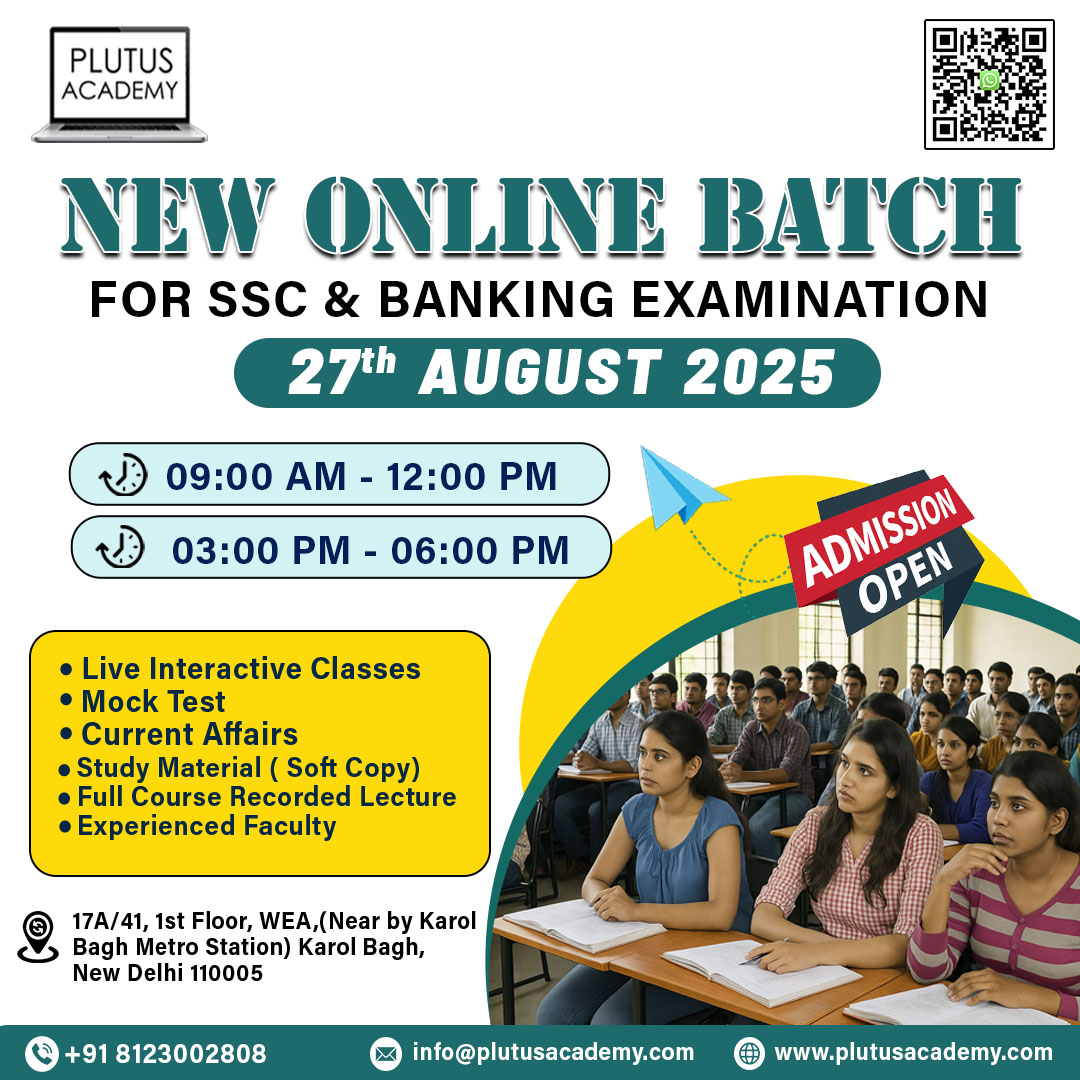 PlutusAcademy_'s tweet photo. 📢 SSC &amp; Banking Online Batch
🗓️ Starts 27 Aug | 🕘 9–12 &amp; 3–6
✅ Live Classes | Mock Tests | Study Material
📞 8123002808 🌐 https://t.co/eoJwoUa82h
🎯 Admissions Open!

.
#SSC2025 #BankingExams #PlutusAcademy #OnlineBatch #GovtJobPrep #JoinNow #SSCCoaching #DelhiCoaching https://t.co/wXU1Vpel99