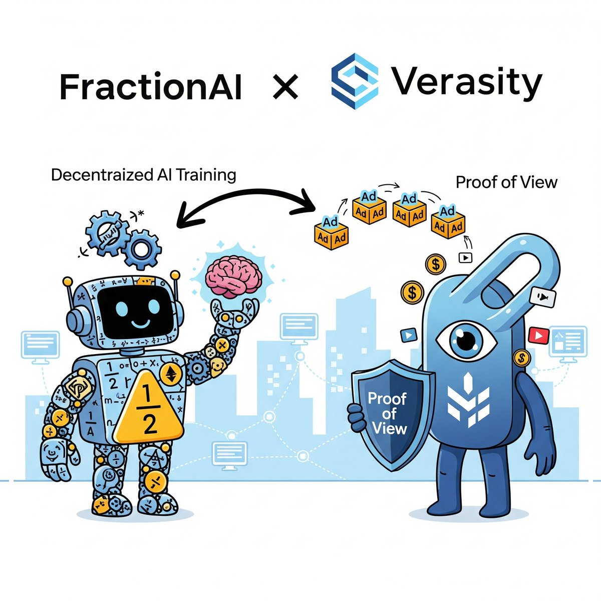 Mothi Prabu (@mothi_prabu) on Twitter photo A major new partnership! <a href="/FractionAI_xyz/">Fraction AI</a> is collaborating with <a href="/verasitytech/">Verasity (2025 ⏩)</a> to integrate Proof of View technology. This will help them boost decentralized AI training with blockchain ads, creating a new, verifiable monetization stream. #FAPS #FractionAI A major new partnership! <a href="/FractionAI_xyz/">Fraction AI</a> is collaborating with <a href="/verasitytech/">Verasity (2025 ⏩)</a> to integrate Proof of View technology. This will help them boost decentralized AI training with blockchain ads, creating a new, verifiable monetization stream. #FAPS #FractionAI
