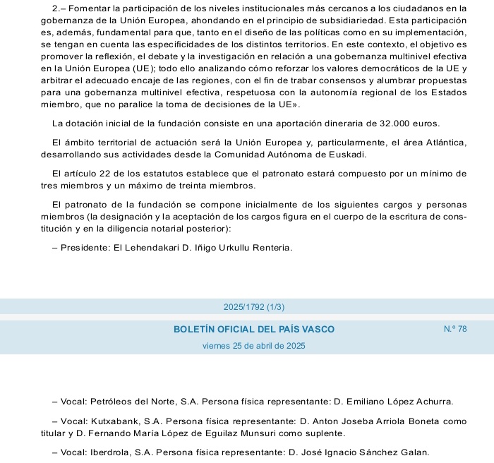 🔎 El responsable de comunicación de la fundación de Urkullu recibió 40.000 € anuales de Iberdrola para influir en políticas europeas

Juan Mari Gastaca es socio y director de Política y Asuntos Públicos de BeConfluence: encargada de la estrategia de comunicación de eAtalntic.