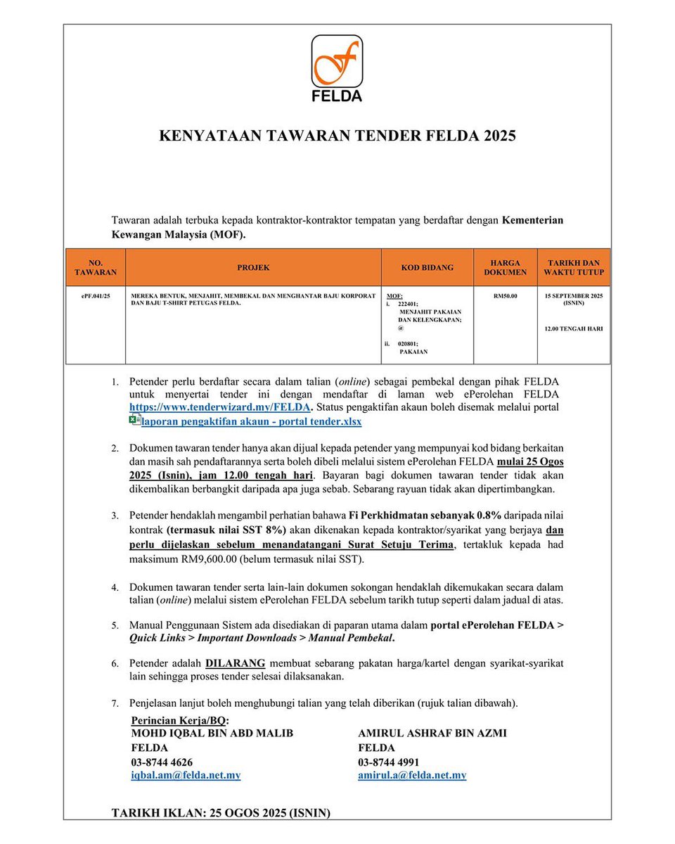 Federal Land Development Authority (FELDA) tweet media