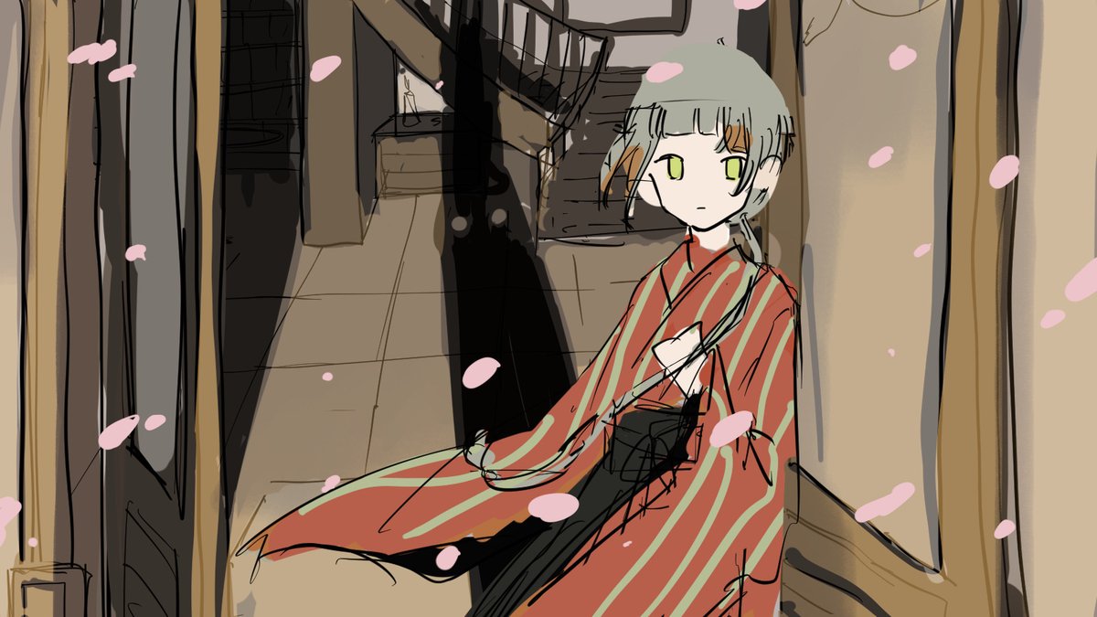 🌷dry-down ラフ案🌷
光と影のコントラスト・春の香りみたいな部分がポイントの曲なので、イラストもそのようなイメージで作成していただきました・・・！