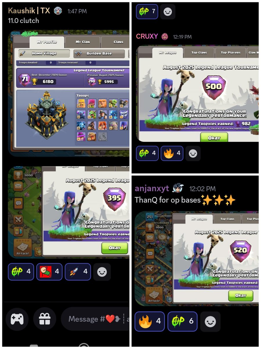 Darth2op (@realdarth05) on Twitter photo August Done 🤞🍀
.
For September Season 👇👇
discord.com/invite/mbgPssA…
.
<a href="/_Team_Xtreme/">Team Xtreme Official</a>
#ClashOfClans #legendbases #tx August Done 🤞🍀
.
For September Season 👇👇
discord.com/invite/mbgPssA…
.
<a href="/_Team_Xtreme/">Team Xtreme Official</a>
#ClashOfClans #legendbases #tx