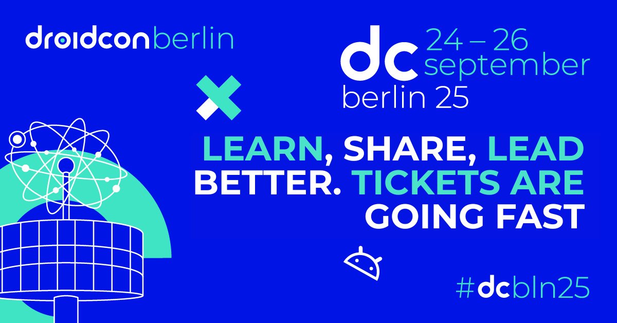 droidconBerlin's tweet image. Europe’s biggest #Android event is back this September 24-26, &amp;amp; it’s going to be bigger than ever! 📣🚨

#dcbln25 is your chance to connect with thousands of #AndroidDevs, learn from expert speakers, explore #AndroidAutomotive, &amp;amp; get hands-on in unconference sessions that…