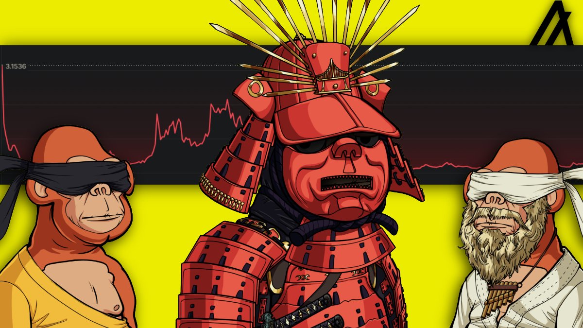 GMonko. Monkos. ☀️☕️

"In the Crypto Mountains, Sensei Monkos wear Blindfolds to ignore the chaos of the charts, instead finding wisdom in patience. 

Other Sensei's adorn bright Red Armor, embracing the pain of loss with resolve, trusting victory comes to those who Be." 

$MONKO