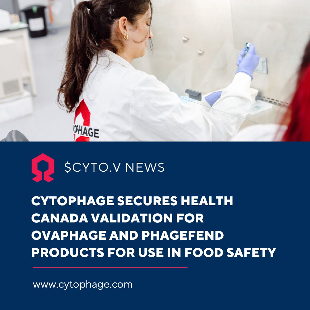 Cytophage Technologies Ltd. (@cytophagetech) on Twitter photo $CYTO.V News: Cytophage secures Health Canada validation for OvaPhage and PhageFend products for use in food safety 🧪🦠
Learn more: tinyurl.com/cyto-pr-Aug25
#TSXV #smallcaps #biotech #healthtech #AMR #foodsafety #foodsecurity $CYTO.V News: Cytophage secures Health Canada validation for OvaPhage and PhageFend products for use in food safety 🧪🦠
Learn more: tinyurl.com/cyto-pr-Aug25
#TSXV #smallcaps #biotech #healthtech #AMR #foodsafety #foodsecurity