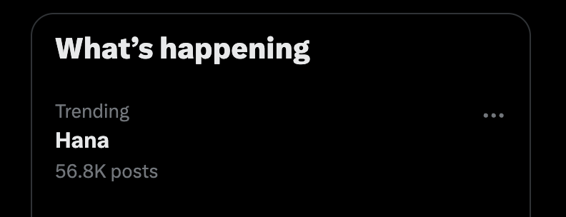 Look who's trending <a href="/t_mattty/">Hana</a>
