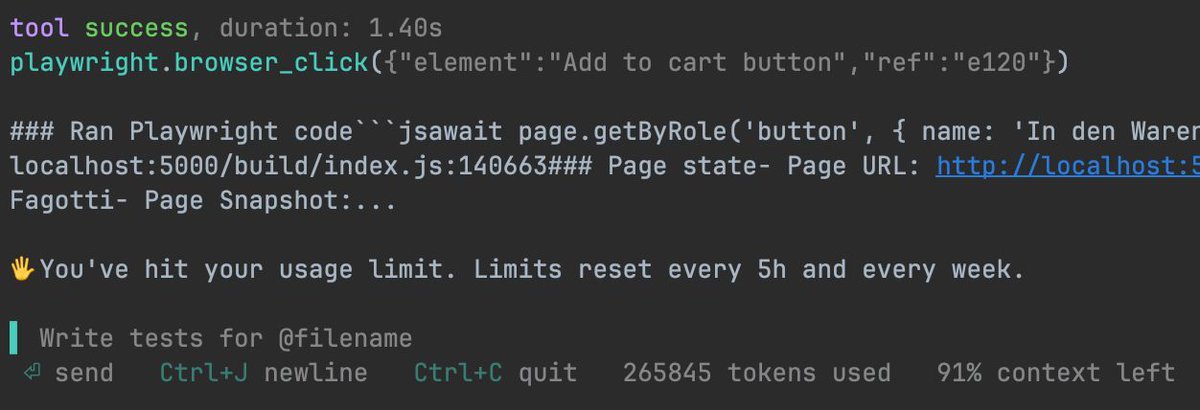 First experience with Codex CLI:
✅ It is fast
✅ It uses tools like the browser surprisingly well.
⚠️ I miss Claudes plan mode.
❌ The 34€ Team is good for 30 minutes of usage.