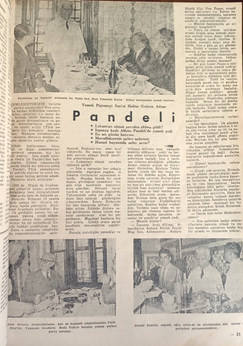 Meşhur Pandeli lokantasına dair