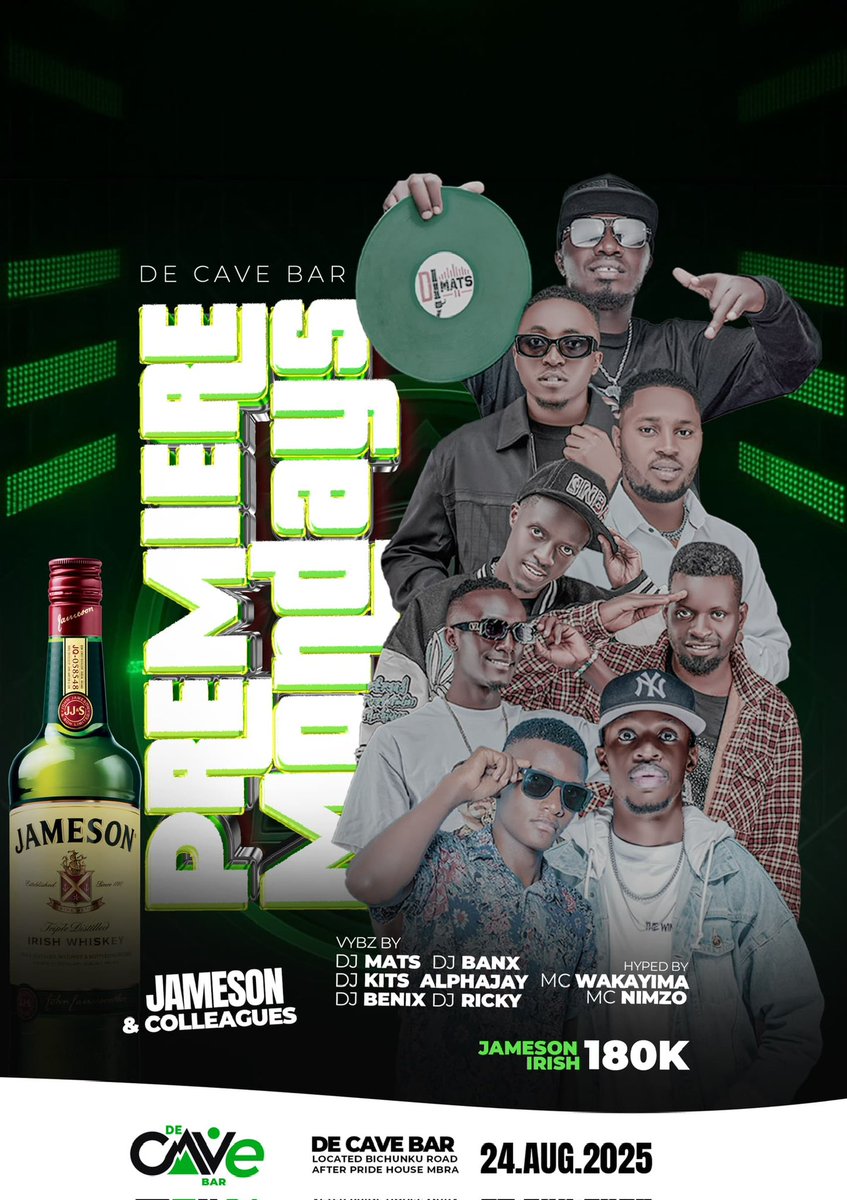 We say no sleeping on Mondays😊🥳#PremierMomdays is tonight at Da cave com all we have fun💃💃<a href="/DeejMats/">Ma Taa Yoo 📀🎚️💿 🇺🇬</a> <a href="/MediKits1/">DJ KITS 🇺🇬 ✌️</a> <a href="/DeejBanxx/">DeejBanx🇺🇬</a> <a href="/Ssonkopromotion/">Ssonko promotions</a> <a href="/CruzErnest2/">Cruz Ernest</a> <a href="/DjBenix/">DJ Benix</a>