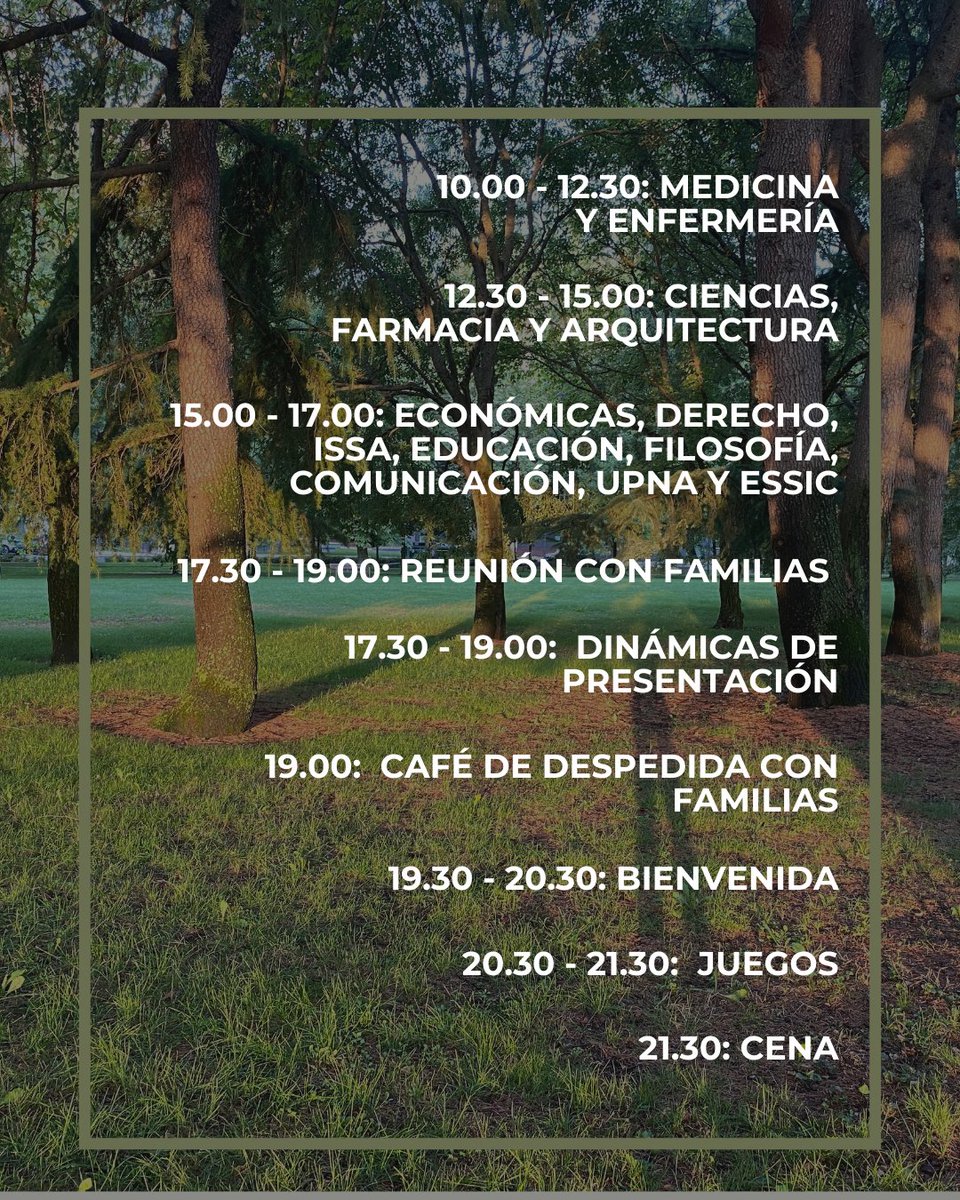 CM Larraona (@cmlarraona) on Twitter photo 📍¿Preparados para descubrir Pamplona?
Este miércoles viviremos una jornada llena de emociones: bienvenidas y despedidas, nervios e ilusión.
Para que todo transcurra con calma, aquí tenéis la agenda del día.
Estamos deseando acogeros y comenzar juntos esta nueva etapa 🙌 📍¿Preparados para descubrir Pamplona?
Este miércoles viviremos una jornada llena de emociones: bienvenidas y despedidas, nervios e ilusión.
Para que todo transcurra con calma, aquí tenéis la agenda del día.
Estamos deseando acogeros y comenzar juntos esta nueva etapa 🙌