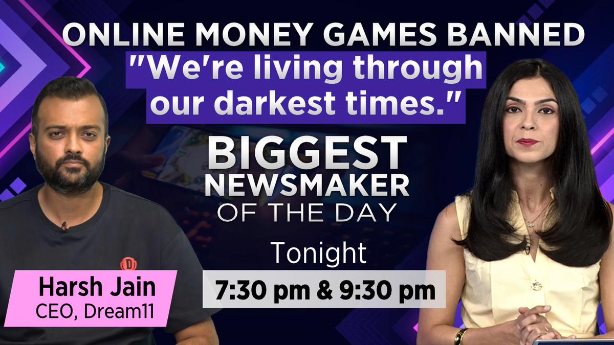CNBCTV18News's tweet image. Biggest #NewsMaker On #CNBCTV18!

&quot;We&apos;re living through our darkest times.&quot;

@Dream11 Founder-CEO @harshjain85 bares all in a CNBCTV18 Exclusive. From possible layoffs, to pulling the plug on sponsorships &amp;amp; endorsements, to pivoting out of trouble.

From the stuff of dreams, to…