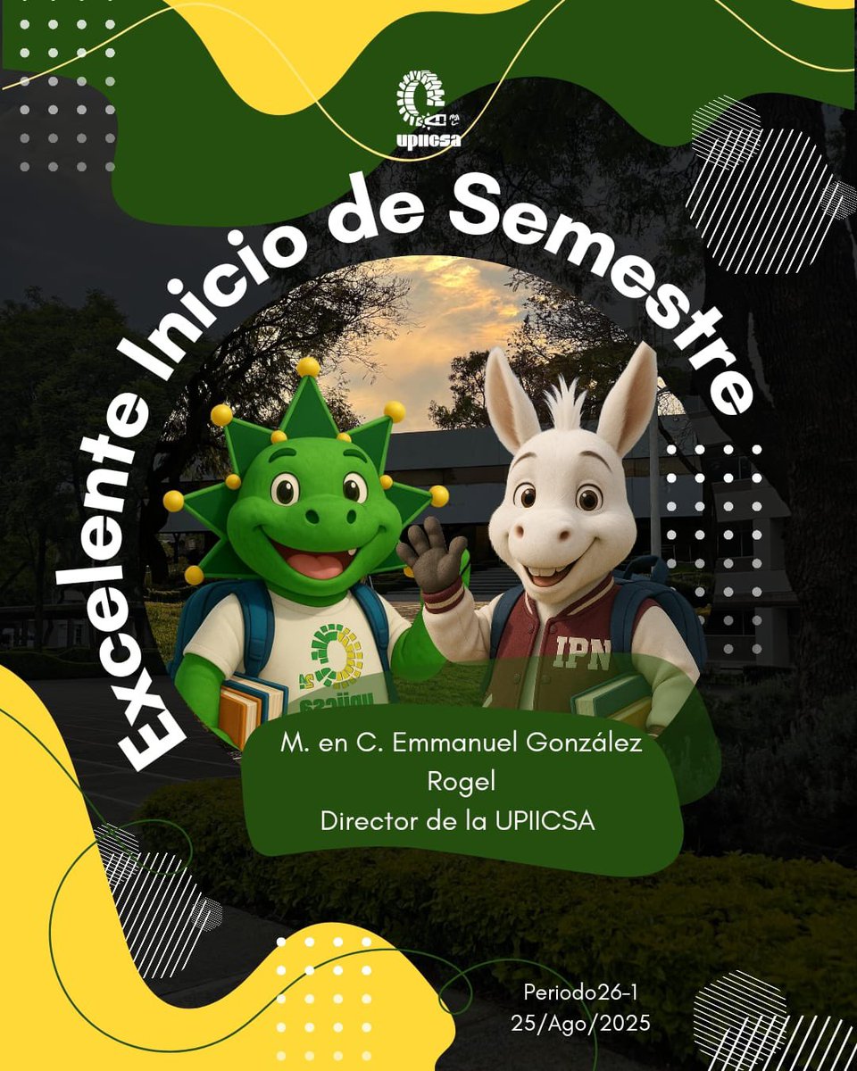 ✨ ¡Bienvenidos al nuevo semestre en la UPIICSA! ✨

Iniciamos una etapa llena de retos y oportunidades. A nuestras y nuestros estudiantes, docentes y personal de apoyo: gracias por su esfuerzo y pasión, que hacen de esta escuela un orgullo politécnico.