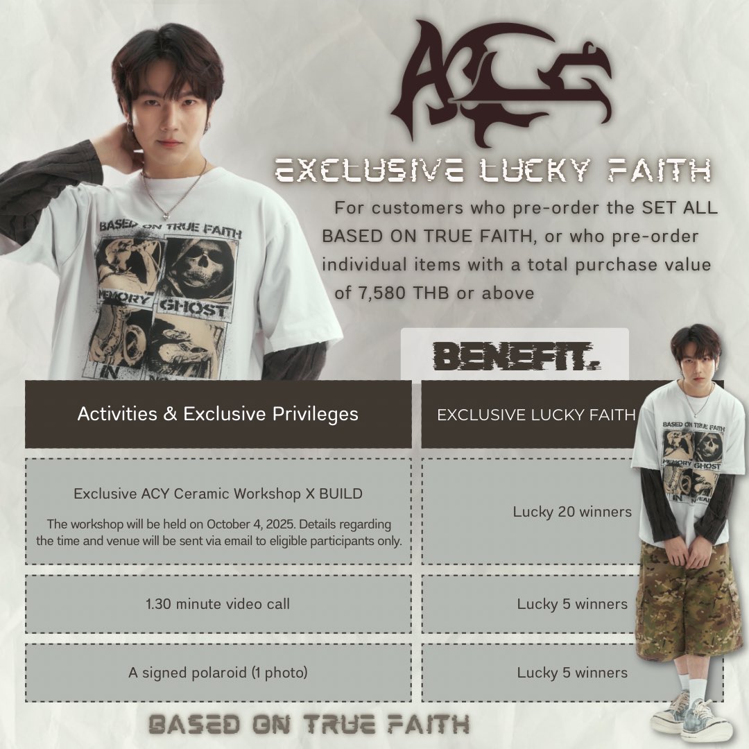 acy_officialbkk's tweet photo. Exclusive Privileges from ACY

Pre-order is available until August 31, 2025 at 4:00 PM
🛒 Order here: https://t.co/7yNzNbXtL7

Winners will be announced on September 2, 2025 at 8:00 PM

~ If you have any questions, feel free to mention us under this post.

#Basedontruefaith https://t.co/z3QKd0ZoTG