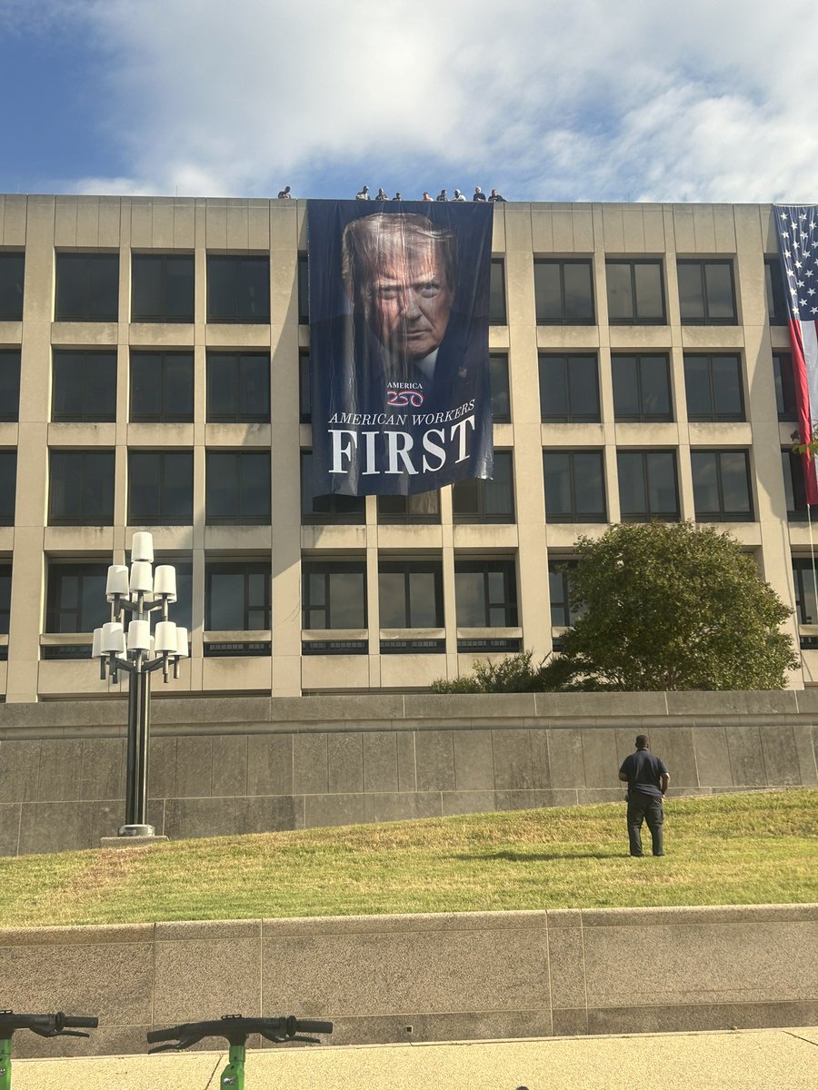He hung a big photo of himself on the side of Labor, which is quite literally the only time he’s ever been on the side of labor