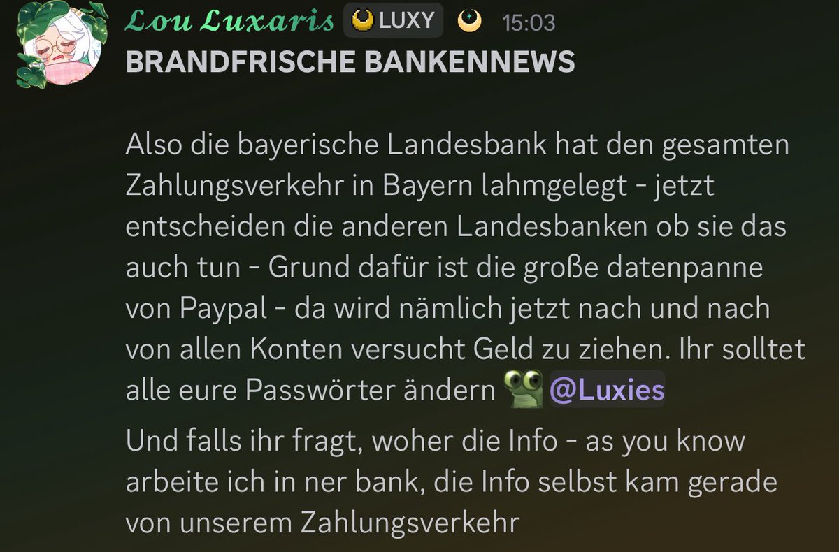 Idk - wer von den Leuten hier auf twitter das hören sollte - ändert eure PayPal Zugangsdaten 🫵