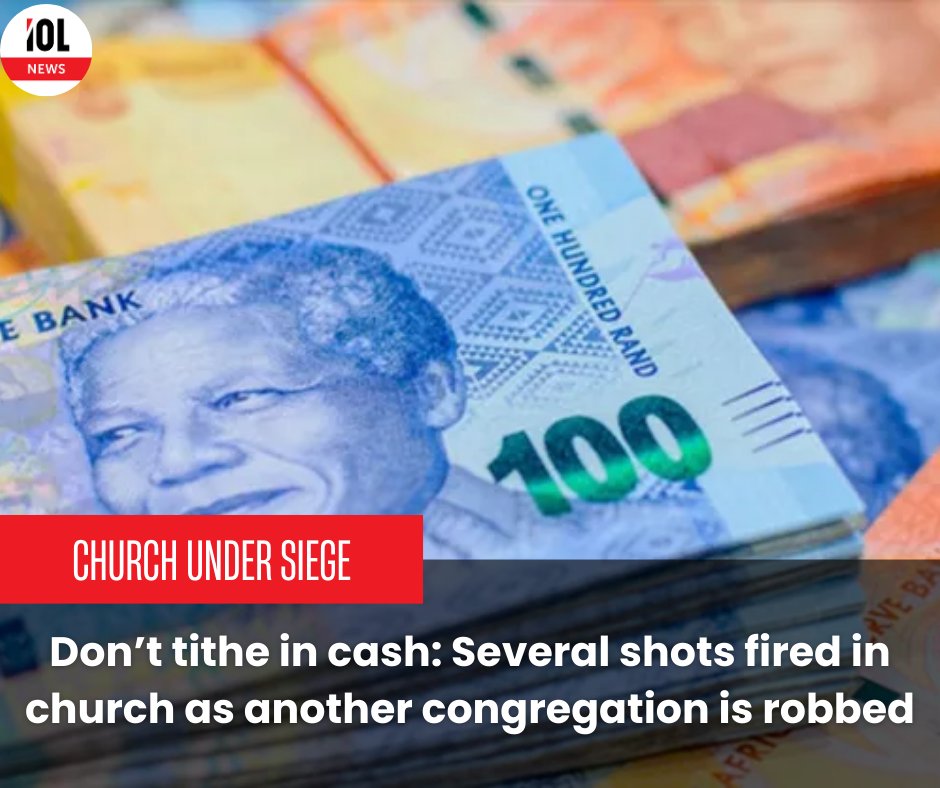 IOL's tweet photo. Armed robbers strike Mpumalanga church, flee with valuables during service; no injuries reported.
#ChurchRobbery #MpumalangaCrime #SAUCICAlert #FaithUnderFire
Read on https://t.co/whD0V792fy https://t.co/jvChDEkntE