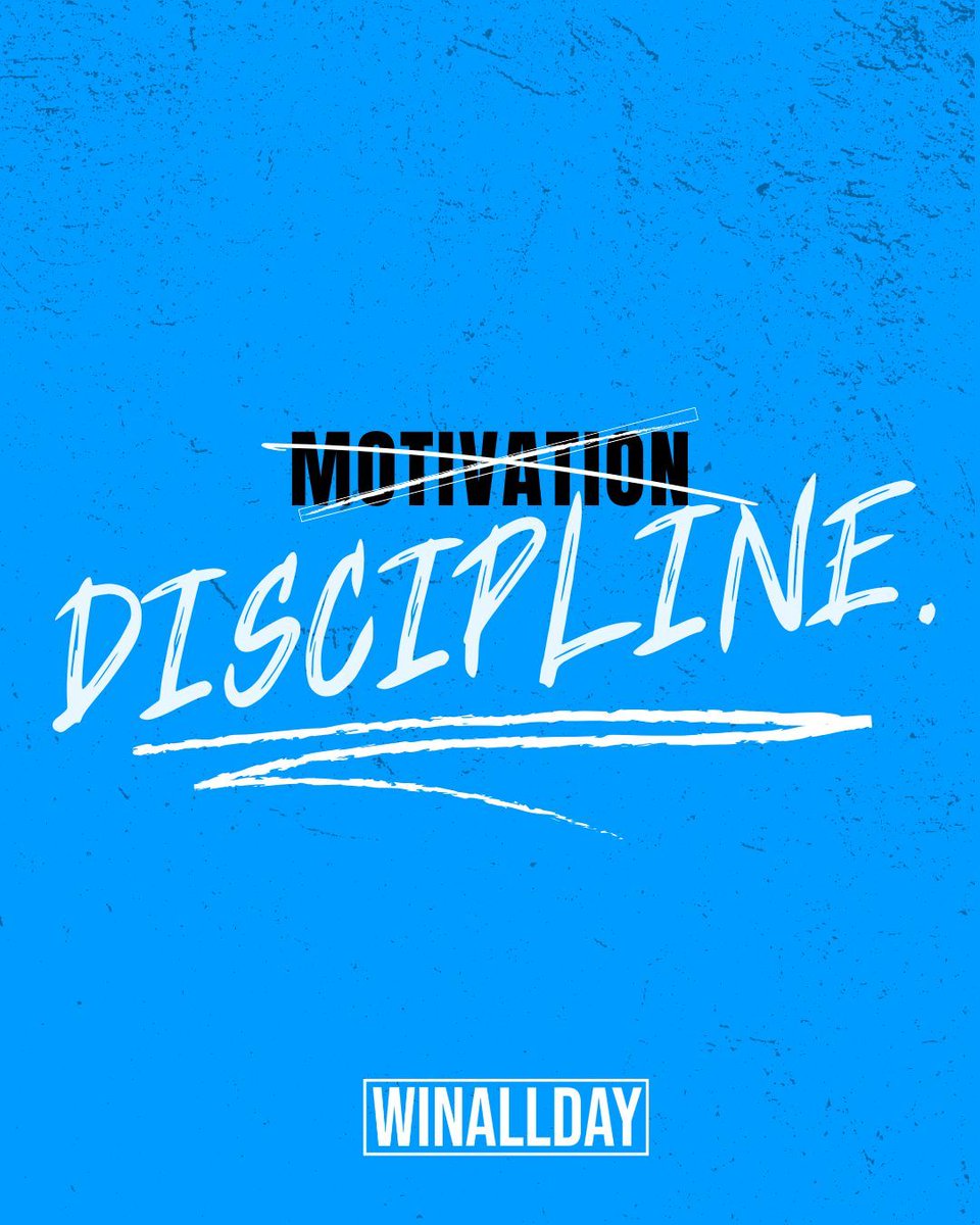 Motivation gets you started, but DISCIPLINE keeps you going when motivation runs out.
Winners don’t “feel like it” every day—they DO IT anyway!!
Small daily victories stack into HUGE wins. 📈