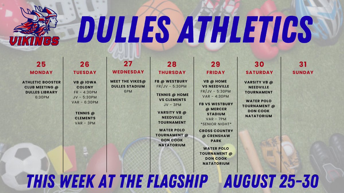 Coach Liz Oyervides (@bhs_coacho) on Twitter photo This Week at The Flagship!! 💪🏼🔵❤️⚓️ <a href="/FBISDAthletics/">Fort Bend ISD Athletics</a> <a href="/DHS_Vikings/">Dulles High School</a> <a href="/DHSAthletics550/">Dulles Athletics</a> <a href="/DMSViking_ATH/">Dulles Middle School Athletics</a> This Week at The Flagship!! 💪🏼🔵❤️⚓️ <a href="/FBISDAthletics/">Fort Bend ISD Athletics</a> <a href="/DHS_Vikings/">Dulles High School</a> <a href="/DHSAthletics550/">Dulles Athletics</a> <a href="/DMSViking_ATH/">Dulles Middle School Athletics</a>