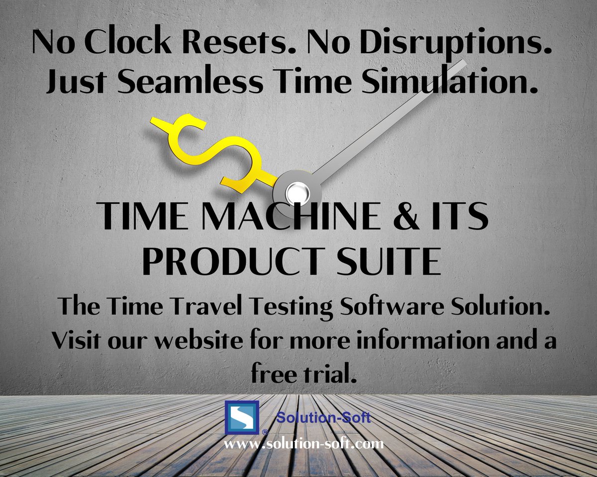 SolutionSoftTM's tweet image. Eliminate Clock Reset Chaos. System clock resets can break everything—especially in environments like Active Directory and Kerberos. Time Machine® brings precision testing with software virtual clocks! solution-soft.com/product-overvi…
#SolutionSoftTimeMachine #TimeTravelTesting