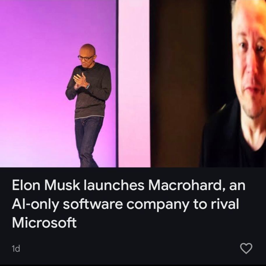 Macrohard lol. No, this isn't an off season April Fools joke.