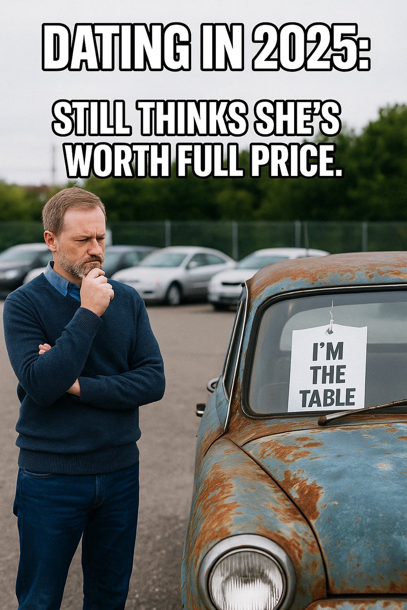 Dating for men in 2025 feels less like romance and more like walking onto a used car lot.

Men are being asked to pay full price for something that’s been through multiple owners, has 200,000 miles on it, and is now demanding premium gas with an attitude.

Oh sure, maybe it’s had