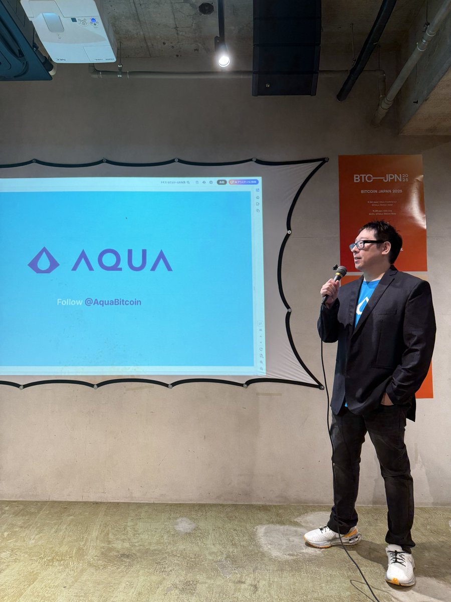 AQUA made a splash at <a href="/TBB_EN/">Tokyo Bitcoin Base</a>! 🌊

<a href="/Excellion/">Samson Mow</a> presenting AQUA Wallet at Tokyo Bitcoin Base, showing how simple, private, and powerful #Bitcoin can be in everyday life. 🐬⚡️