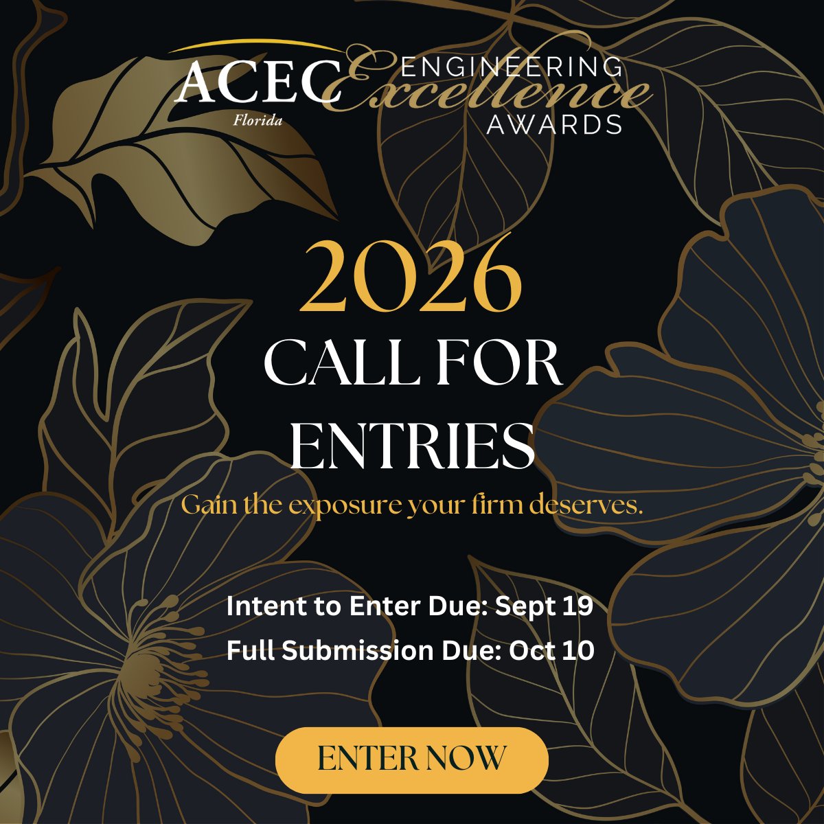 Gain the recognition your firm deserves! 🏆 Enter the ACEC Florida 2026 Engineering Excellence Awards!
📅 Intent to Enter: Sept. 19, 2025
📅 Full Submission Due: Oct. 10, 2025
👉 acecfl.org/events-and-awa…
#EngineeringExcellence #ACECFlorida