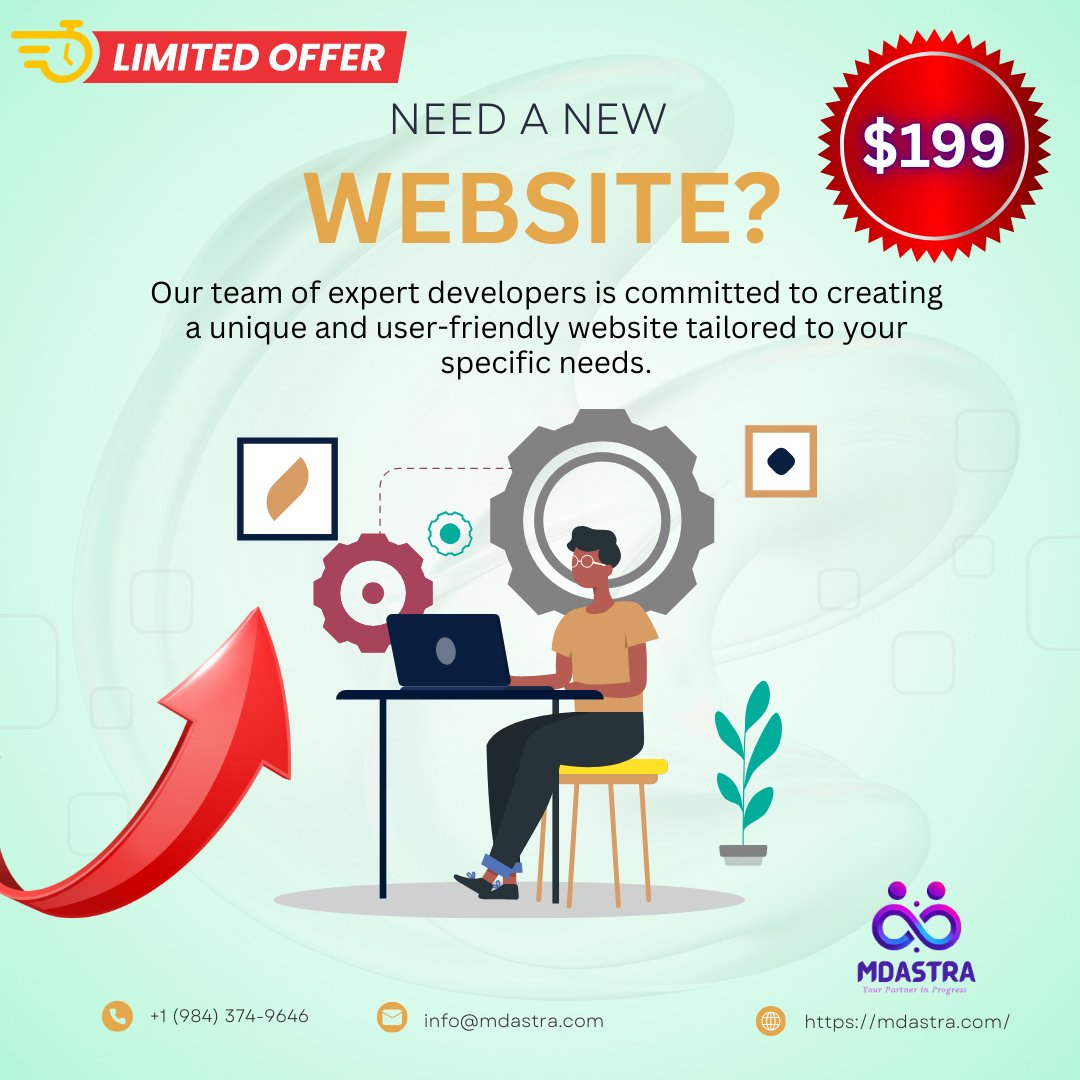 MdAstra1's tweet image. 🚀 One Website. Every Device. Just $199!
Ready to take your business online or upgrade your old website?
💬 Claim your spot now 👉 mdastra.com
📞 +1 (984) 374-9646 | ✉️ info@mdastra.com

#WebDesignOffer #AffordableWebsite #ResponsiveWebDesign #SmallBusinessWebsite