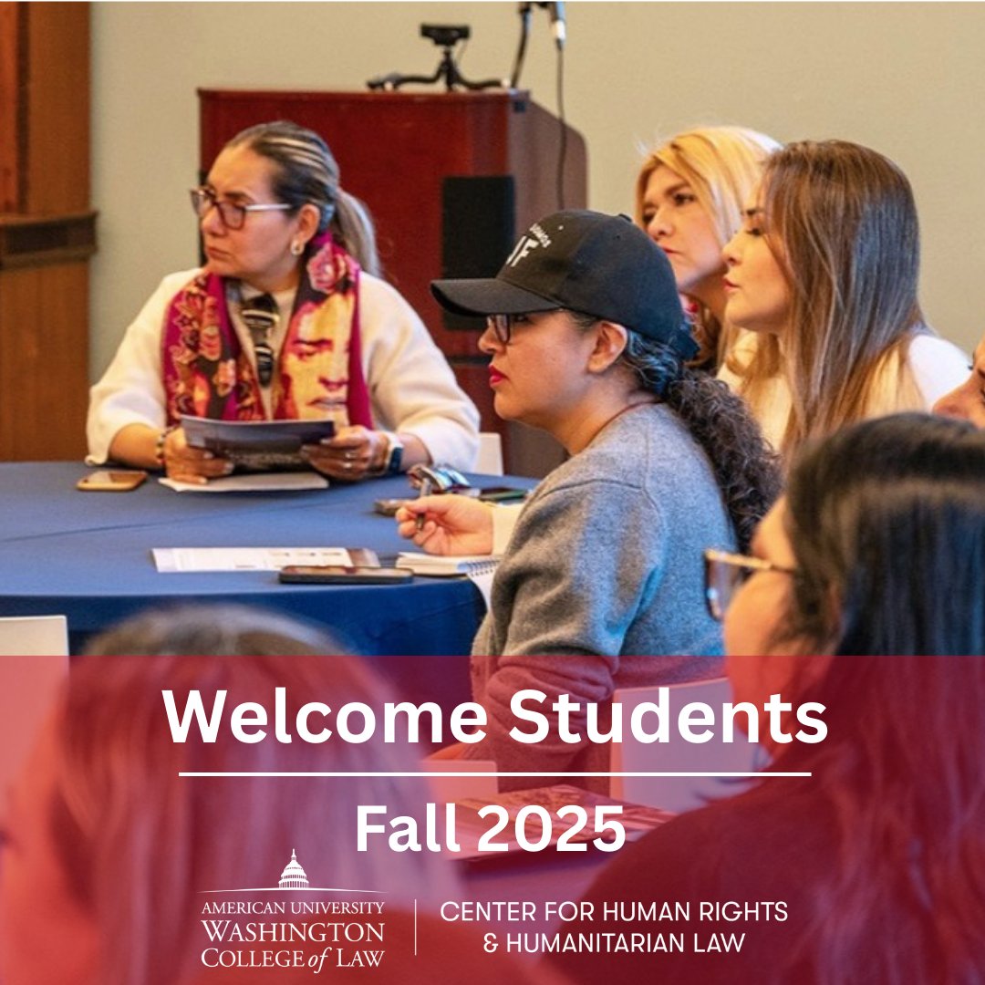 <a href="/humanrts/">Center For Human Rights & Humanitarian Law</a> excited to welcome students, faculty, and colleagues to the start of the Fall 2025 semester. We wish everyone a productive and meaningful semester ahead!

<a href="/ebertoni/">Eduardo Bertoni</a> | <a href="/AUWCL/">American University Washington College of Law</a> 

#HumanRights #BackToSchool #CfHRHL