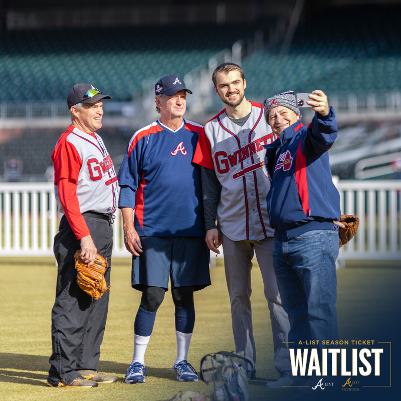 Braves's tweet photo. Secure your spot in line for Membership by joining the A-List Season Ticket Waitlist! Members get access to exclusive events and behind-the-scenes experiences like postgame catch on the field, a kids-only area for batting practice, Member Bash at the Coca-Cola Roxy, and more.
