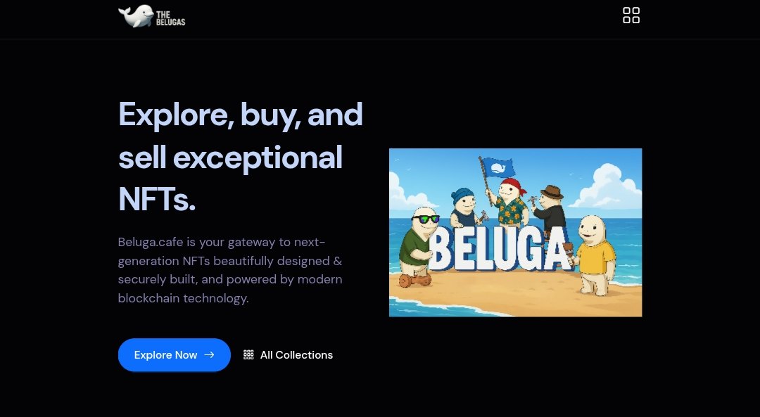 🚨 Beluga Marketplace Update 🚨

The frontend of Beluga.cafe is now LIVE on our domain! 🌐✨
Backend integrations are being finalized and we’re only hours away from full launch.

✅ Get ready to generate your collection with XRPL-supported metadata.
✅ Creators will