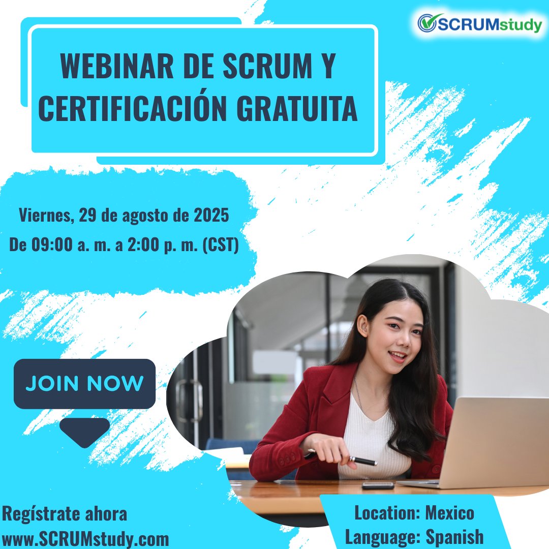 SCRUMstudy_'s tweet image. 𝐖𝐞𝐛𝐢𝐧𝐚𝐫 𝐝𝐞 𝐒𝐜𝐫𝐮𝐦 𝐲 𝐜𝐞𝐫𝐭𝐢𝐟𝐢𝐜𝐚𝐜𝐢ó𝐧 𝐠𝐫𝐚𝐭𝐮𝐢𝐭𝐚

Registrar aquí: scrumstudy.com/classes/enroll…

#scrum #scrumstudy #scrumcertification #scrumframework #scrumtraining #sfc #webinar