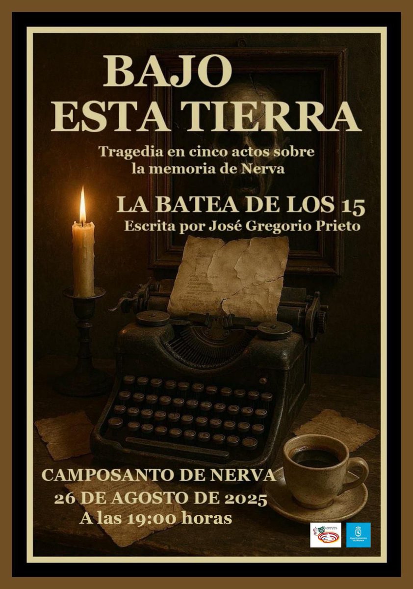 ☝🏻𝐓𝐔 𝐀𝐘𝐔𝐍𝐓𝐀𝐌𝐈𝐄𝐍𝐓𝐎 𝐓𝐄 𝐀𝐍𝐔𝐍𝐂𝐈𝐀: 

Nerva cerrará este intenso mes de agosto, cargado de actividades culturales y festivas, con la tradicional ofrenda a las víctimas del Franquismo el martes 26 a las 19:00 horas en el Cementerio de Nerva.