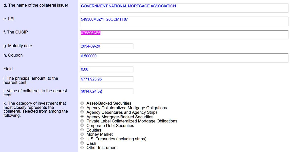 GOLDMAN SACHS TRUST listed they held the cusips of the 2034 and 2044 BBBY bonds but the name of the issuer is GOVERNMENT NATIONAL MORTGAGE ASSOCIATION. Reported for 12/31/24 and filed 3/4/25
sec.gov/Archives/edgar…