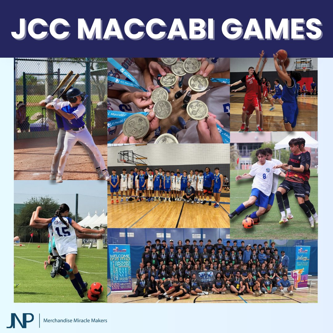 The energy at the JCC Maccabi Games was unmatched ⚽🏀⚾! From medals to memories, we’re proud to create custom merch that keeps the spirit alive.

👉 jnpmerchandising.com | Call (310) 600-7567

#JCCMaccabiGames #JNPMerchandising #TeamSpirit