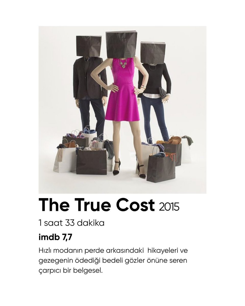 EleleDergisi's tweet image. Moda sadece ne giydiğimiz değil, aynı zamanda nasıl ve nerede üretildiğidir. 🌍👗

Bu filmler ve belgeseller, hızlı modanın gizli maliyetlerini, çevreye ve emekçilere verdiği zararları gözler önüne seriyor.

#fastfashion #movies