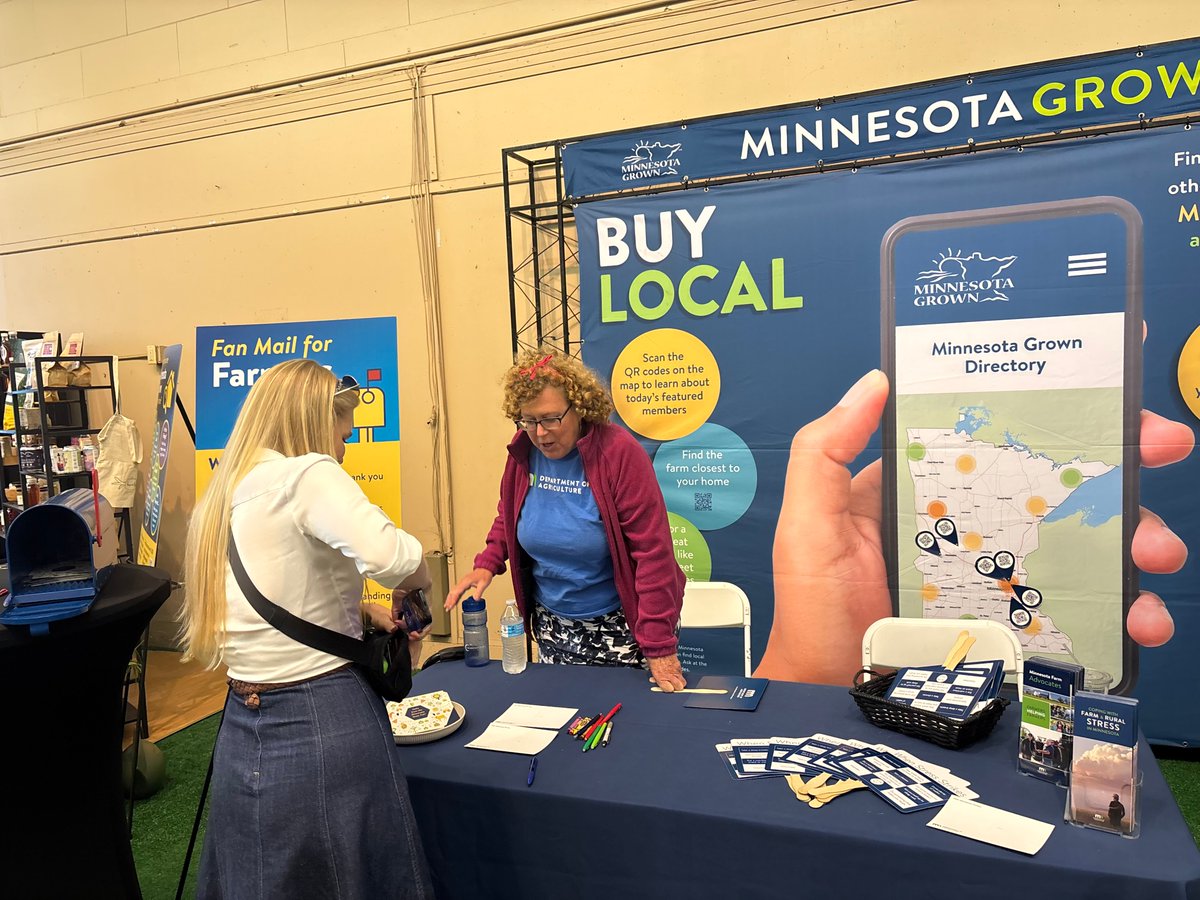 MDA staff are also here at the #MNStateFair for Mental Health Awareness Day asking people to write a few words of support to farmers for growing the food we eat. Find us in the north hall of the Ag/Hort Building. We'll be gathering fan mail for farmers until 5 p.m. today! #MNAg