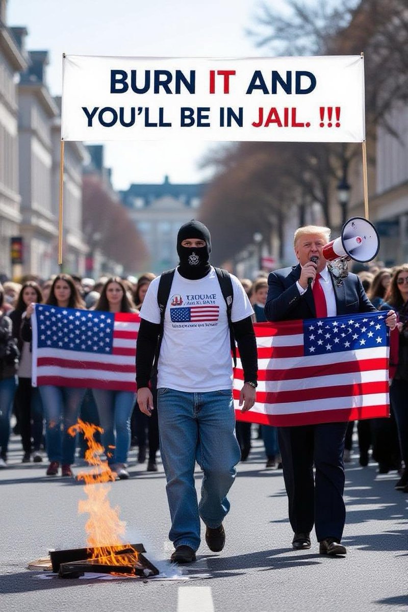 ‼️Burn the flag 👉JAIL TIME‼️