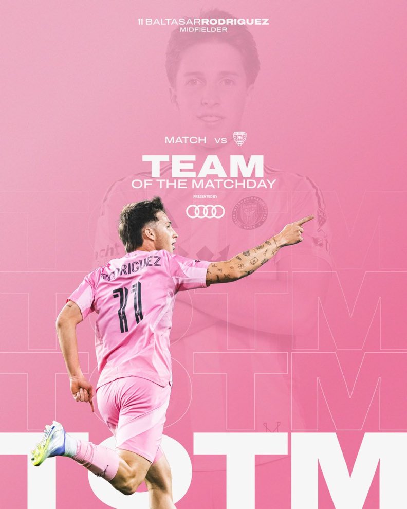 Baltasar Rodríguez makes the Team of the Match Day for his stellar performance 🆚 DC United.. The young attacker came in as a substitute in the 2nd half &amp; was a difference maker, scoring a scorching goal for #InterMiamiCF in the 1-1 draw on the road..