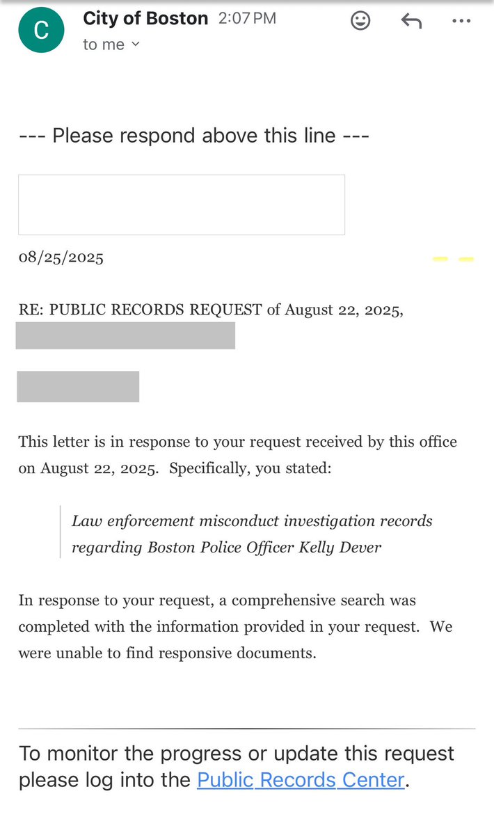 No IA investigation into Kelly Dever, it appears!