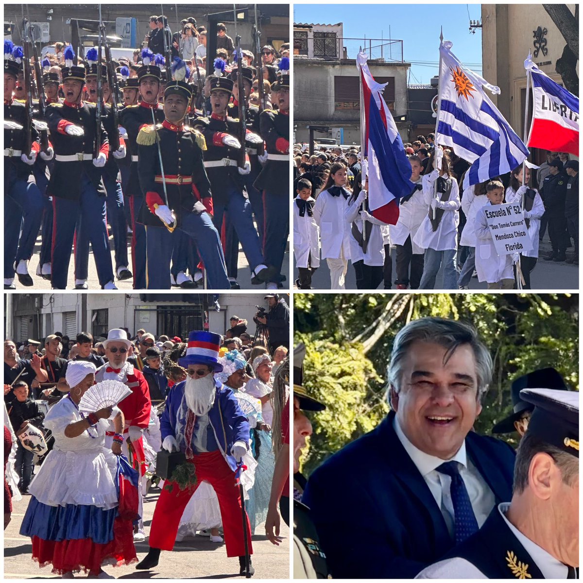 En Florida. Culminando acto en la Piedra Alta y desfile militar y de Instituciones locales, en el marco del Bicentenario de la Declaración de la Independencia Nacional.