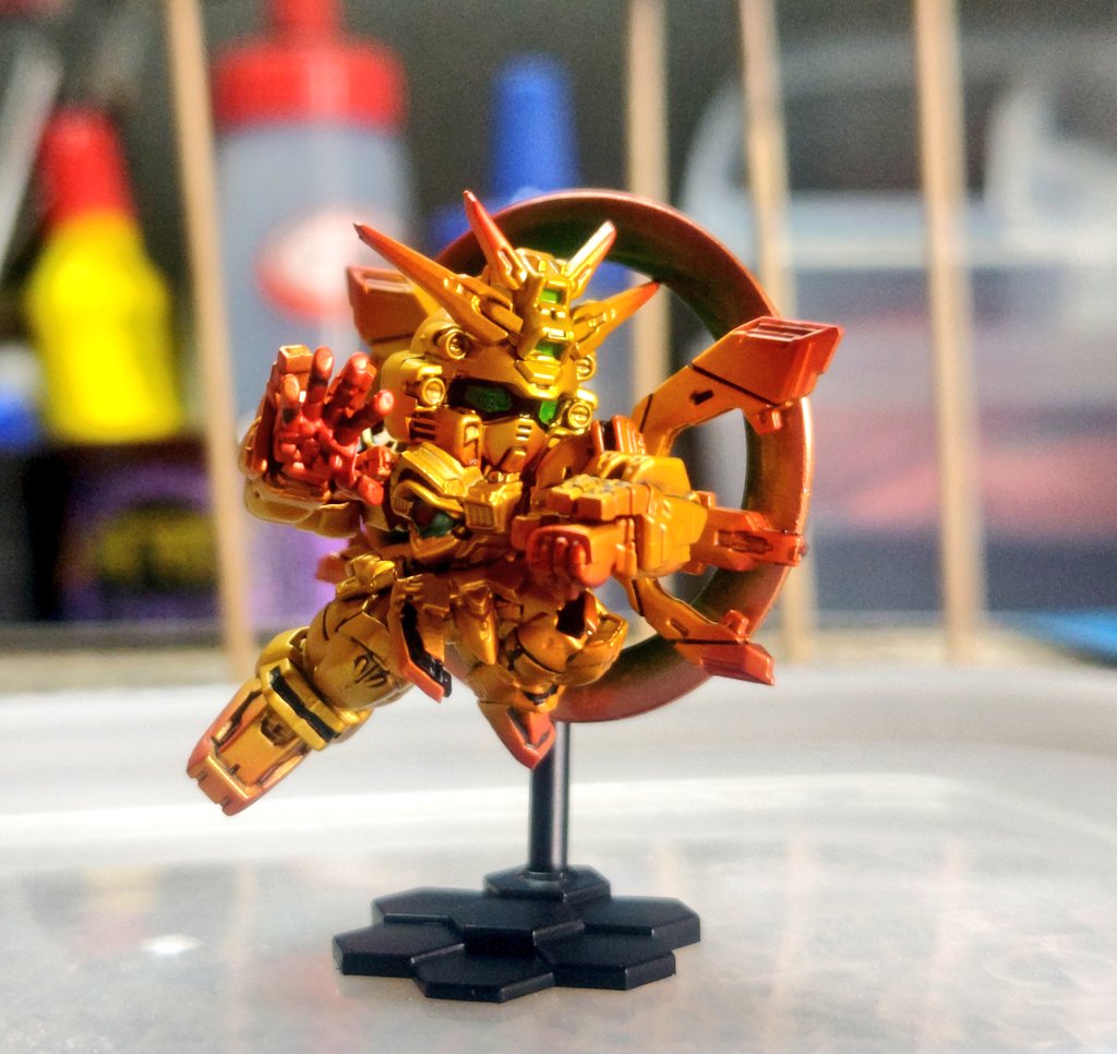 スペリオルディファイン
ゴッドガンダム(明鏡止水)塗りました〜

エネルギーマルチプライヤーは緑じゃないと嫌派です！
取り急ぎ載せトコ〜✨