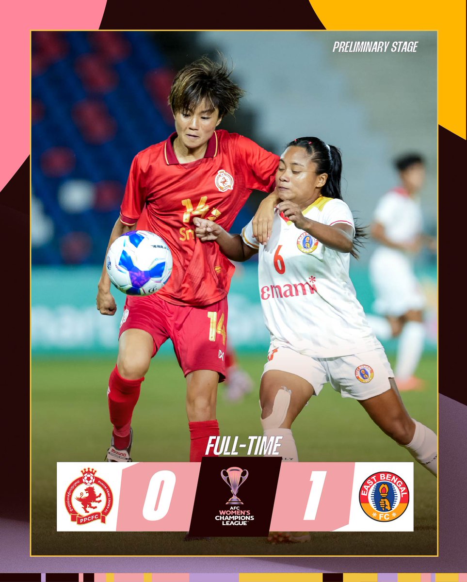 FT | 🇰🇭 Phnom Penh Crown FC 0️⃣-1️⃣ East Bengal FC 🇮🇳

East Bengal begin Group E of the #AWCL Preliminary Stage with a hard-fought victory in the opener!
