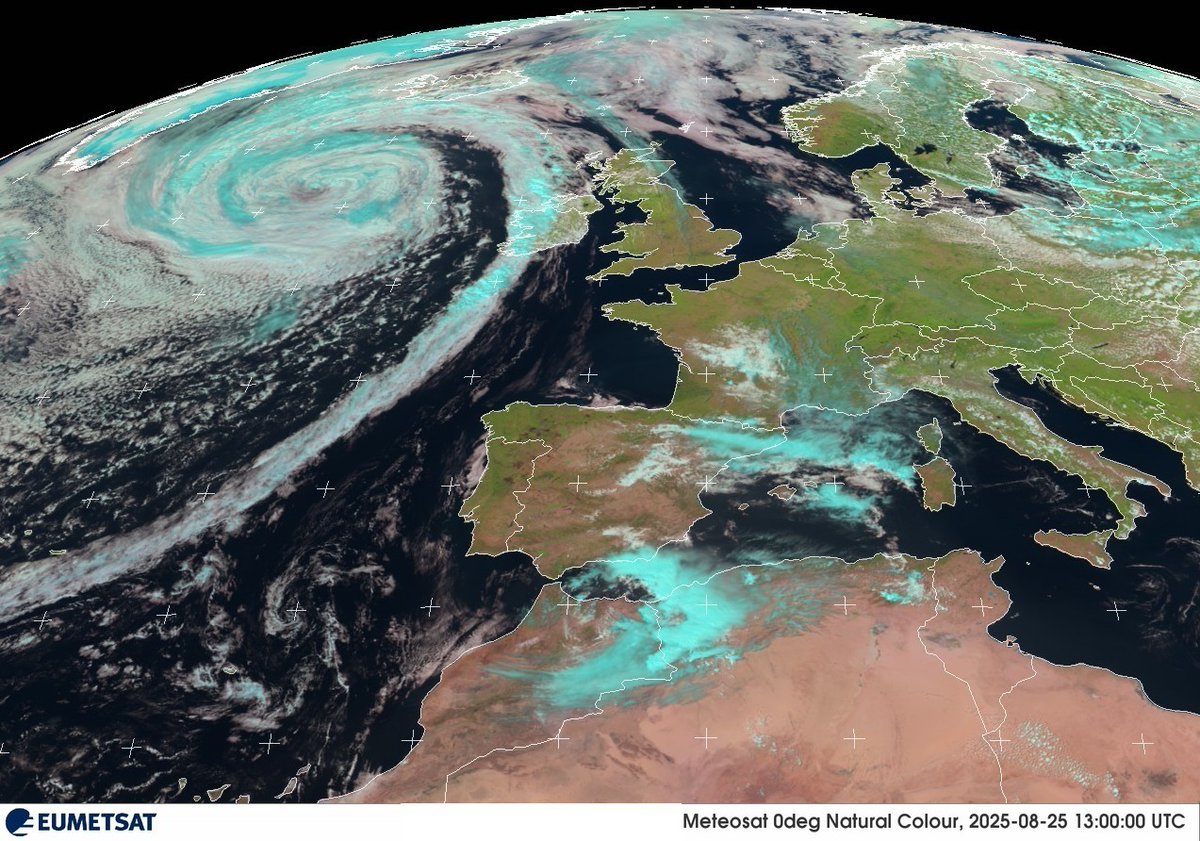 meteosojuela's tweet image. La imágen desde el satélite Meteosat, de la profunda BORRASCA atlántica, asociada a los restos del #HuracanErin es simplemente espectacular
Dejará en nuestro país el primer temporal marítimo en las costas gallegas y del Cantábrico, con olas que podrían superar los 5 m de altura