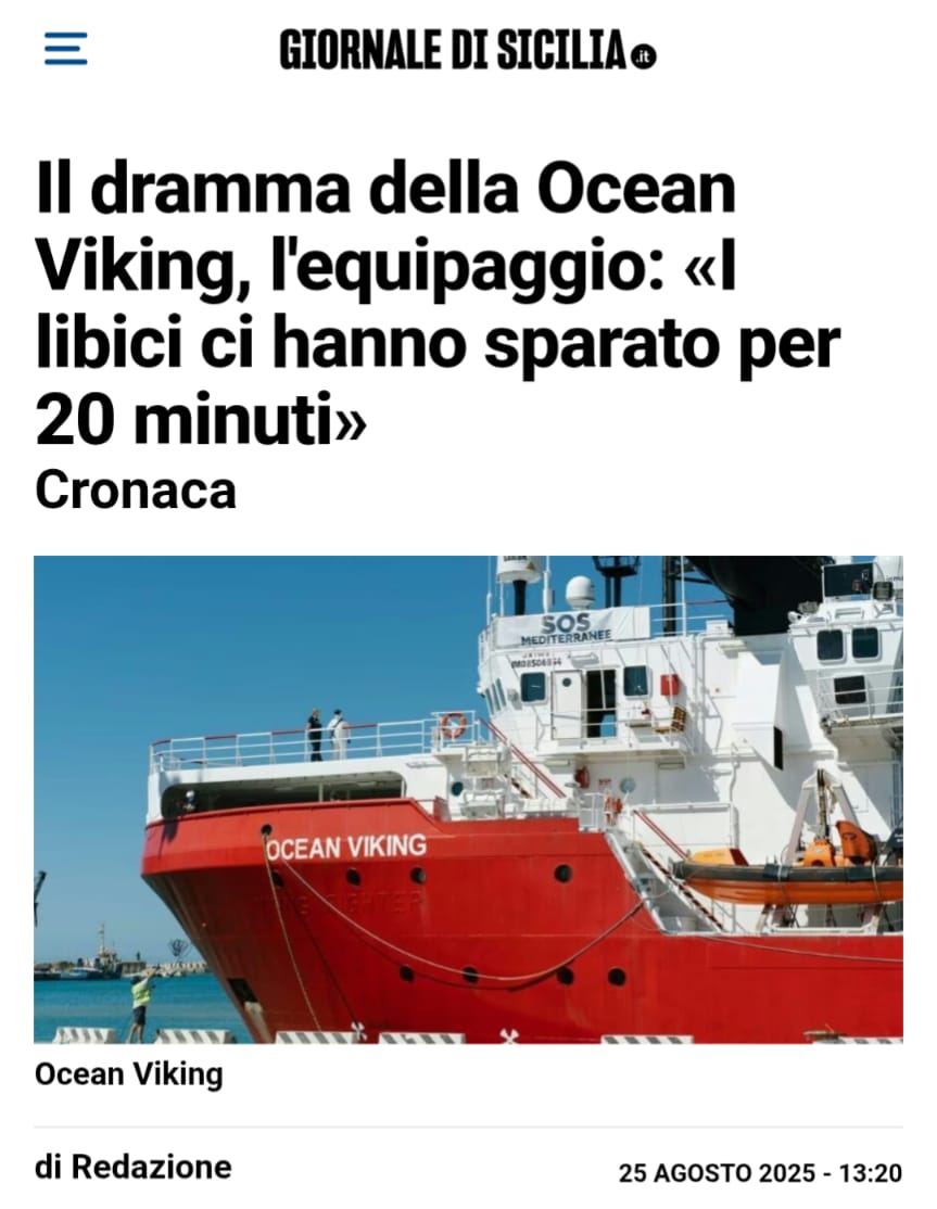 Che una guardia costiera straniera spari contro una nave di soccorritori in acque internazionali è un fatto gravissimo. Ma è ancora più grave che sia la guardia costiera libica addestrata dall'Italia, su mezzi forniti dall'Italia, a sparare per circa 20 minuti contro una nave, la