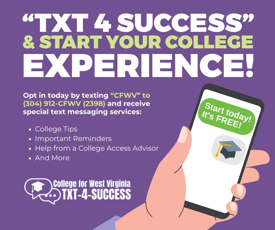 📢 High School Seniors! 

🎉 Senior year = fun + stress.

Make college planning easier with Txt-4-Success 💬📱—your advisor on demand!